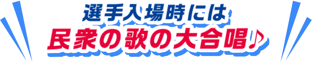選手入場時には民衆の歌の大合唱！