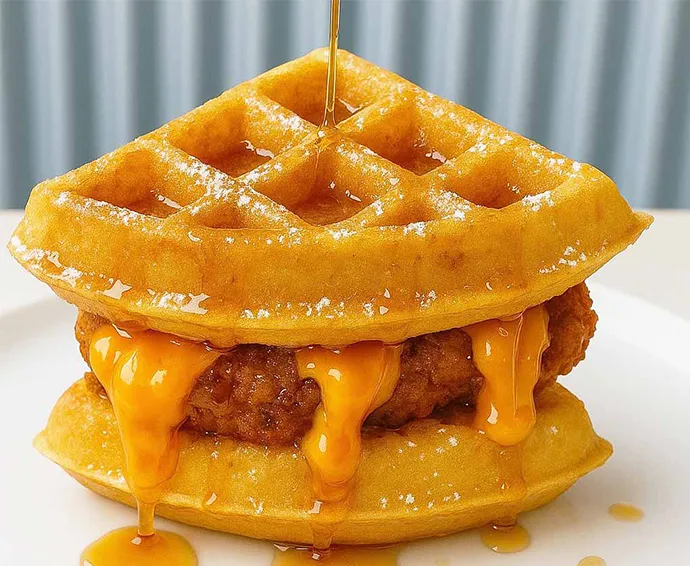 WAFFLE CHICKEN Maple cheese