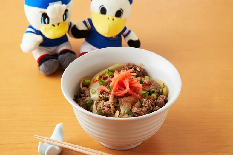 試合後の定番「牛丼」