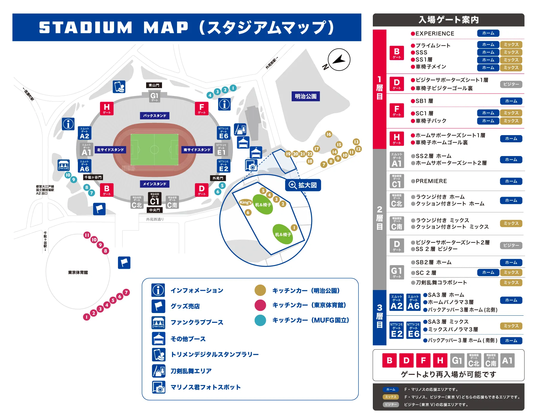 国立競技場スタジアムマップ