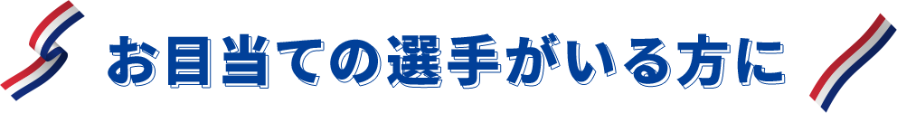 お目当ての選手がいる方に！