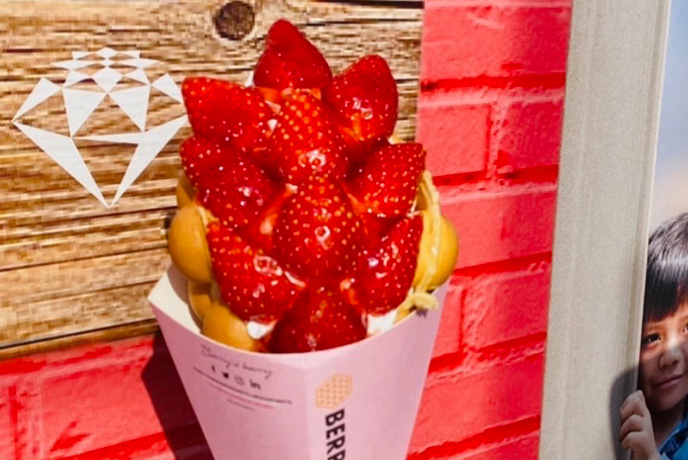 ストロベリーバブルワッフル 